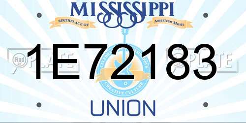 1E72183 Mississippi License Plate