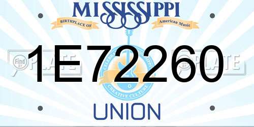 1E72260 Mississippi License Plate