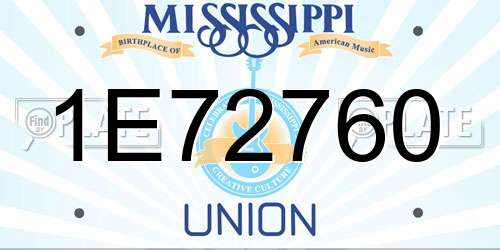 1E72760 Mississippi License Plate