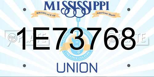 1E73768 Mississippi License Plate
