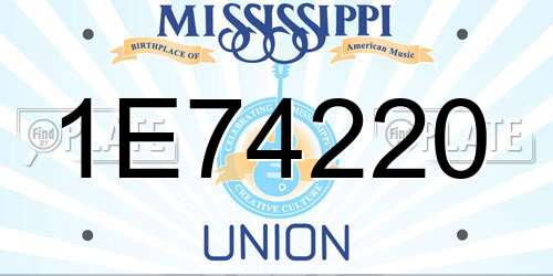 1E74220 Mississippi License Plate