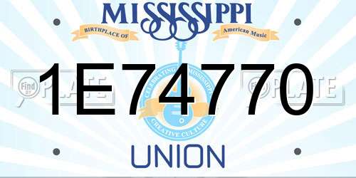 1E74770 Mississippi License Plate