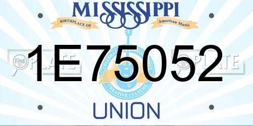 1E75052 Mississippi License Plate