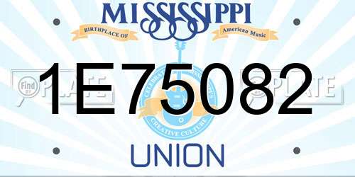 1E75082 Mississippi License Plate