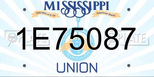 1E75087 Mississippi License Plate