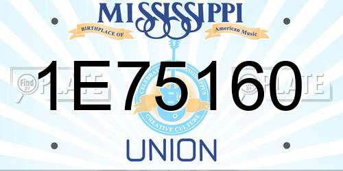 1E75160 Mississippi License Plate