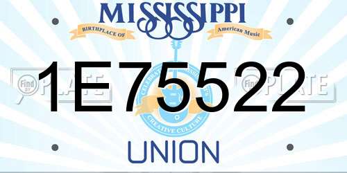 1E75522 Mississippi License Plate