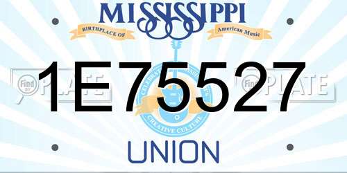 1E75527 Mississippi License Plate
