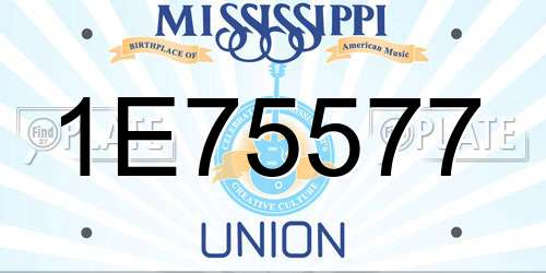 1E75577 Mississippi License Plate