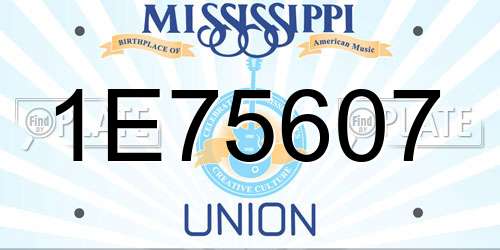 1E75607 Mississippi License Plate