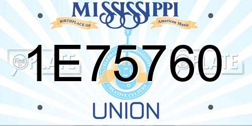 1E75760 Mississippi License Plate