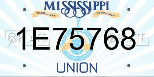 1E75768 Mississippi License Plate