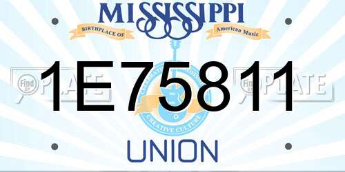 1E75811 Mississippi License Plate