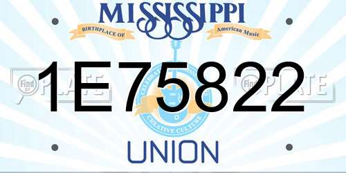 1E75822 Mississippi License Plate