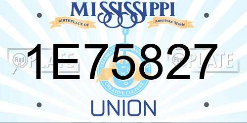 1E75827 Mississippi License Plate