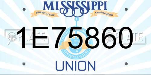 1E75860 Mississippi License Plate