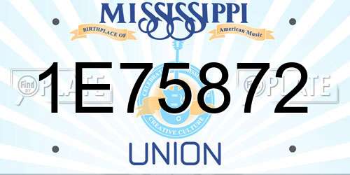 1E75872 Mississippi License Plate
