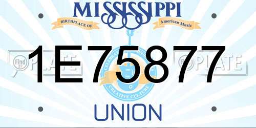1E75877 Mississippi License Plate