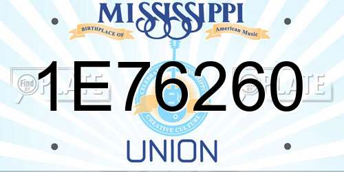 1E76260 Mississippi License Plate