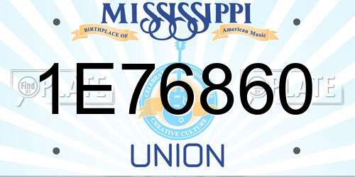 1E76860 Mississippi License Plate