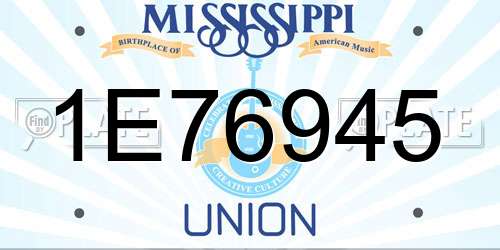 1E76945 Mississippi License Plate