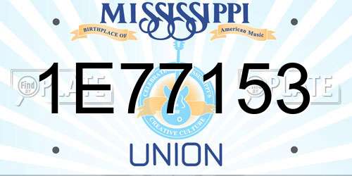 1E77153 Mississippi License Plate