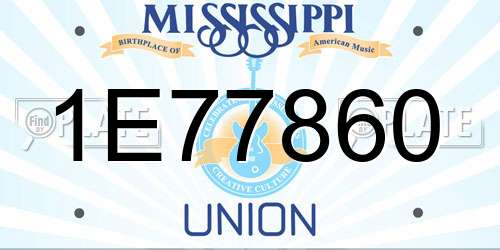 1E77860 Mississippi License Plate