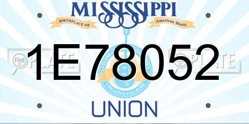 1E78052 Mississippi License Plate