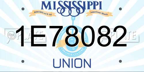 1E78082 Mississippi License Plate