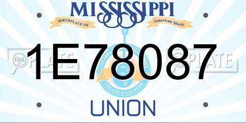 1E78087 Mississippi License Plate