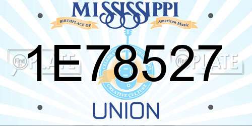 1E78527 Mississippi License Plate