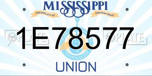 1E78577 Mississippi License Plate