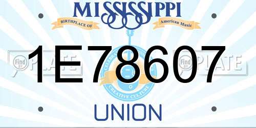 1E78607 Mississippi License Plate