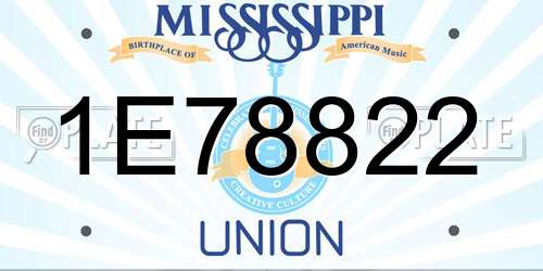 1E78822 Mississippi License Plate