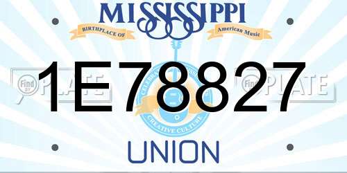 1E78827 Mississippi License Plate
