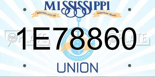 1E78860 Mississippi License Plate
