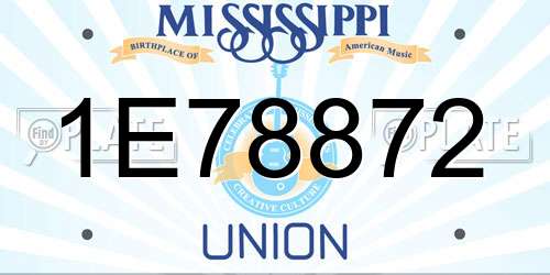 1E78872 Mississippi License Plate