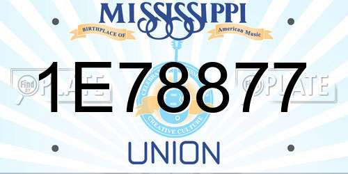 1E78877 Mississippi License Plate