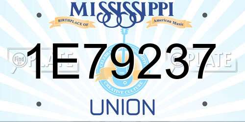 1E79237 Mississippi License Plate