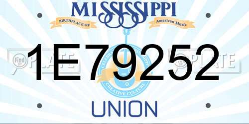 1E79252 Mississippi License Plate