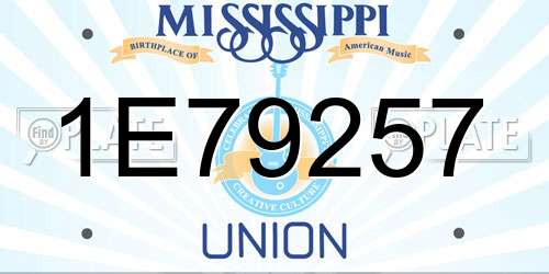 1E79257 Mississippi License Plate
