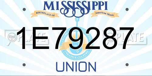 1E79287 Mississippi License Plate