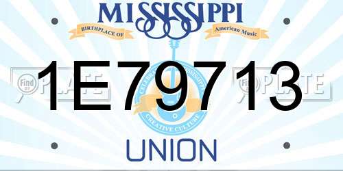 1E79713 Mississippi License Plate