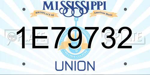 1E79732 Mississippi License Plate