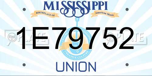 1E79752 Mississippi License Plate