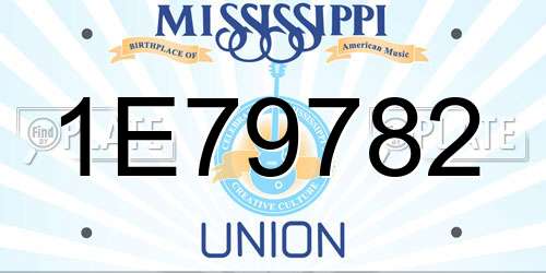 1E79782 Mississippi License Plate