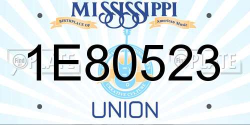 1E80523 Mississippi License Plate