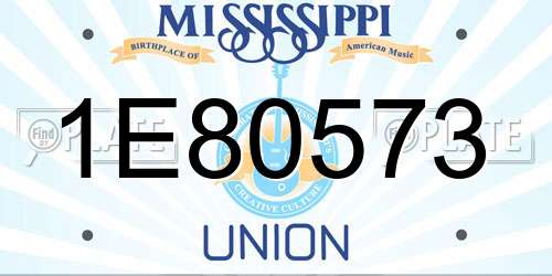 1E80573 Mississippi License Plate