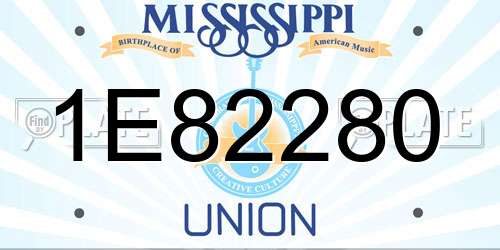 1E82280 Mississippi License Plate