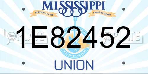 1E82452 Mississippi License Plate